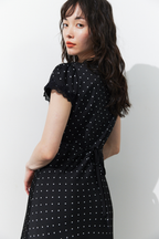 Dot satin one piece