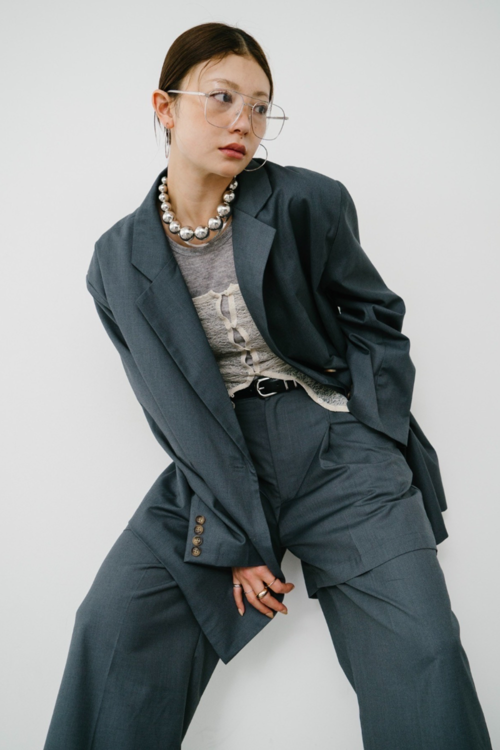 【Collaboration】Layered tuck pants