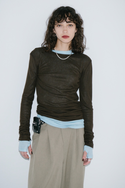 Sheer long sleeve tee