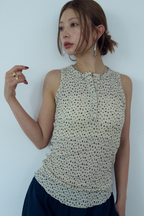 Flower henry neck tank top