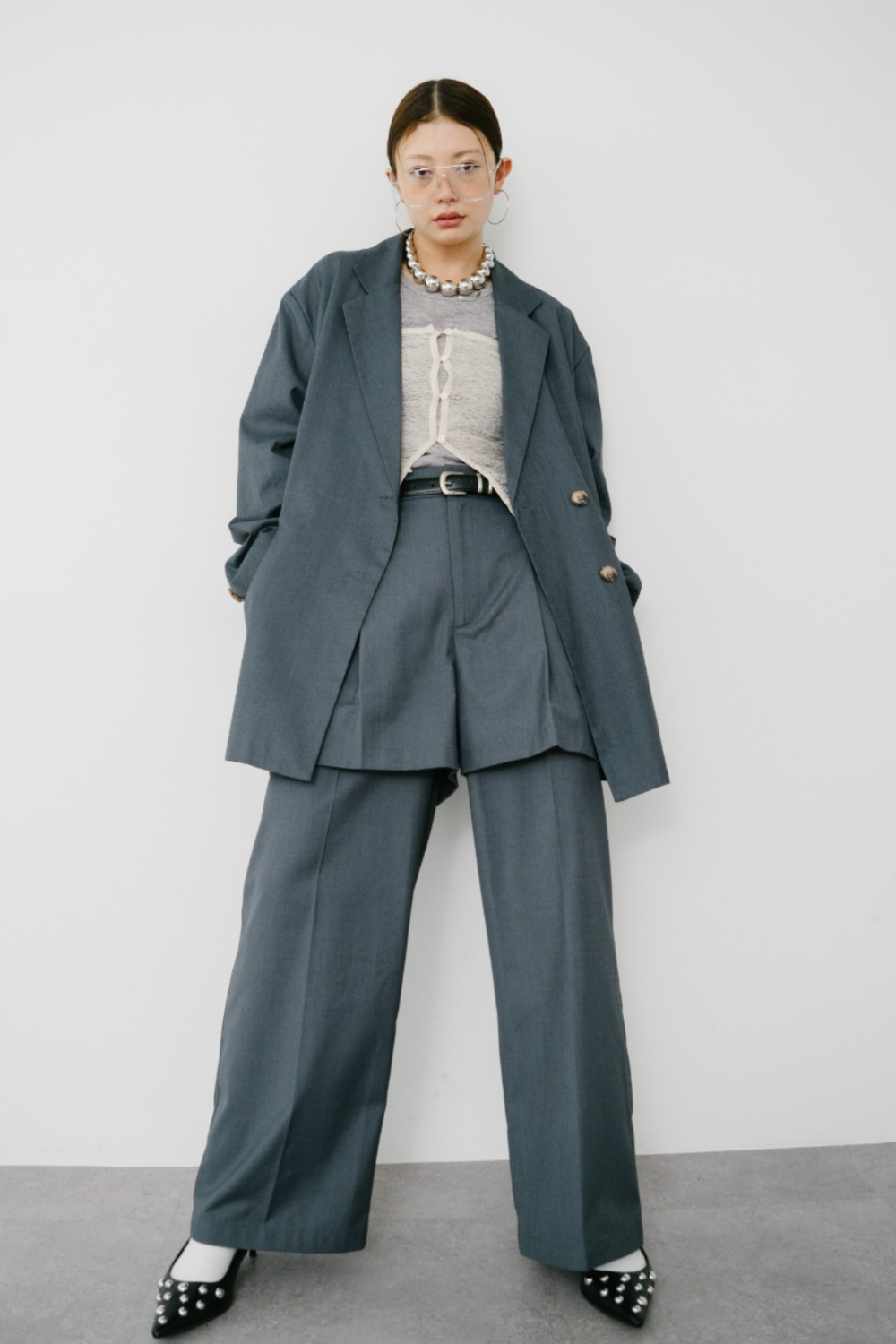 【Collaboration】Layered tuck pants