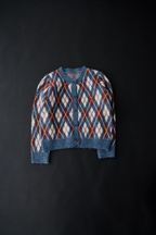 【 preorder 】 Argyle jacquard knit cardigan