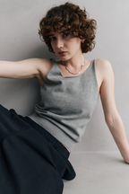 Open back knit tank