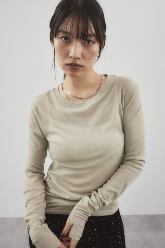 Sheer long sleeve tee
