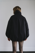 Stand collar padding midi coat