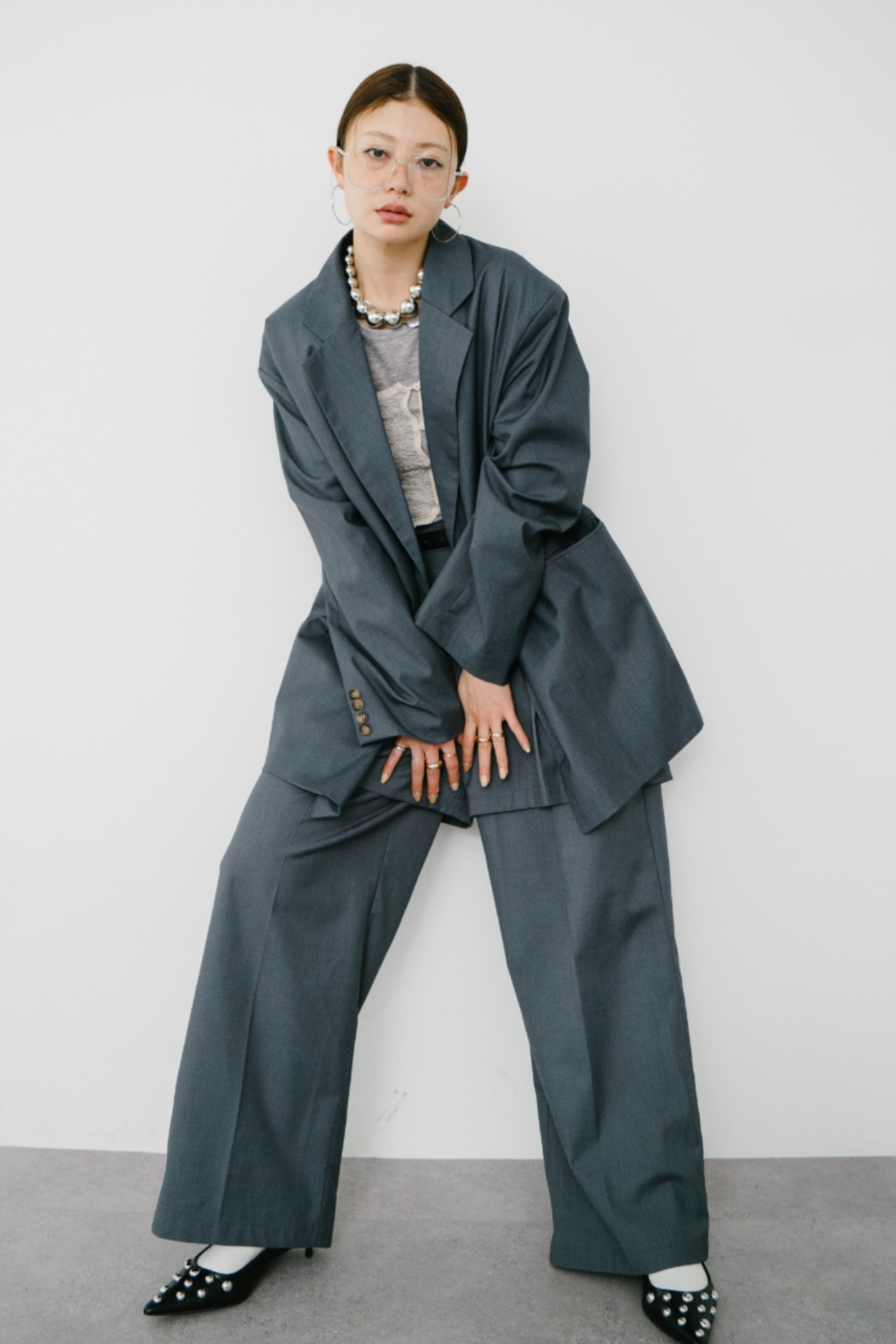 【Collaboration】Layered tuck pants