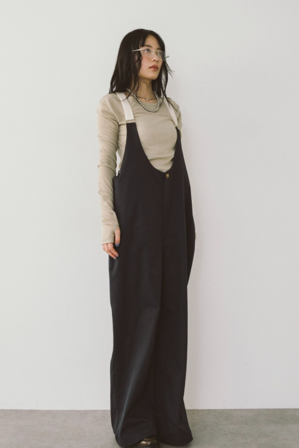 Suspender wide pants