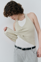 Halter neck knit vest