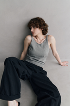 Open back knit tank