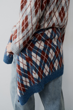 【 preorder 】 Argyle jacquard knit cardigan