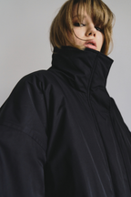 Stand collar padding midi coat