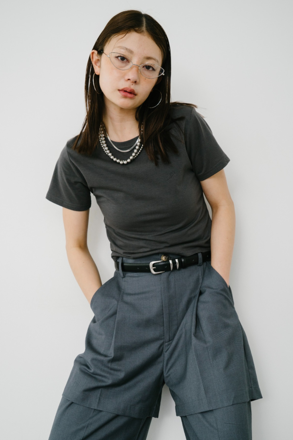 【Collaboration】Layered tuck pants