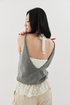 Open back knit tank