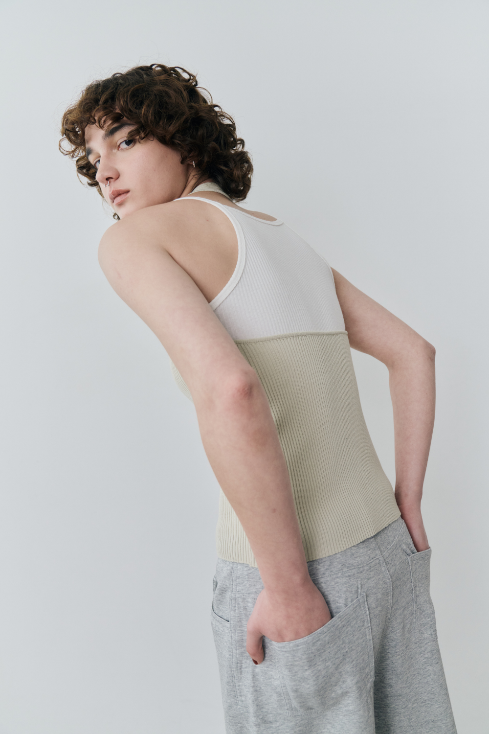 Halter neck knit vest