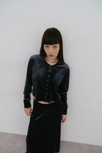 Shiny dot velour cardigan