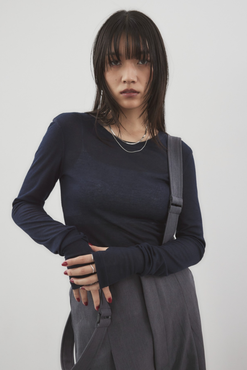 Sheer long sleeve tee