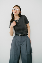 【Collaboration】Layered tuck pants