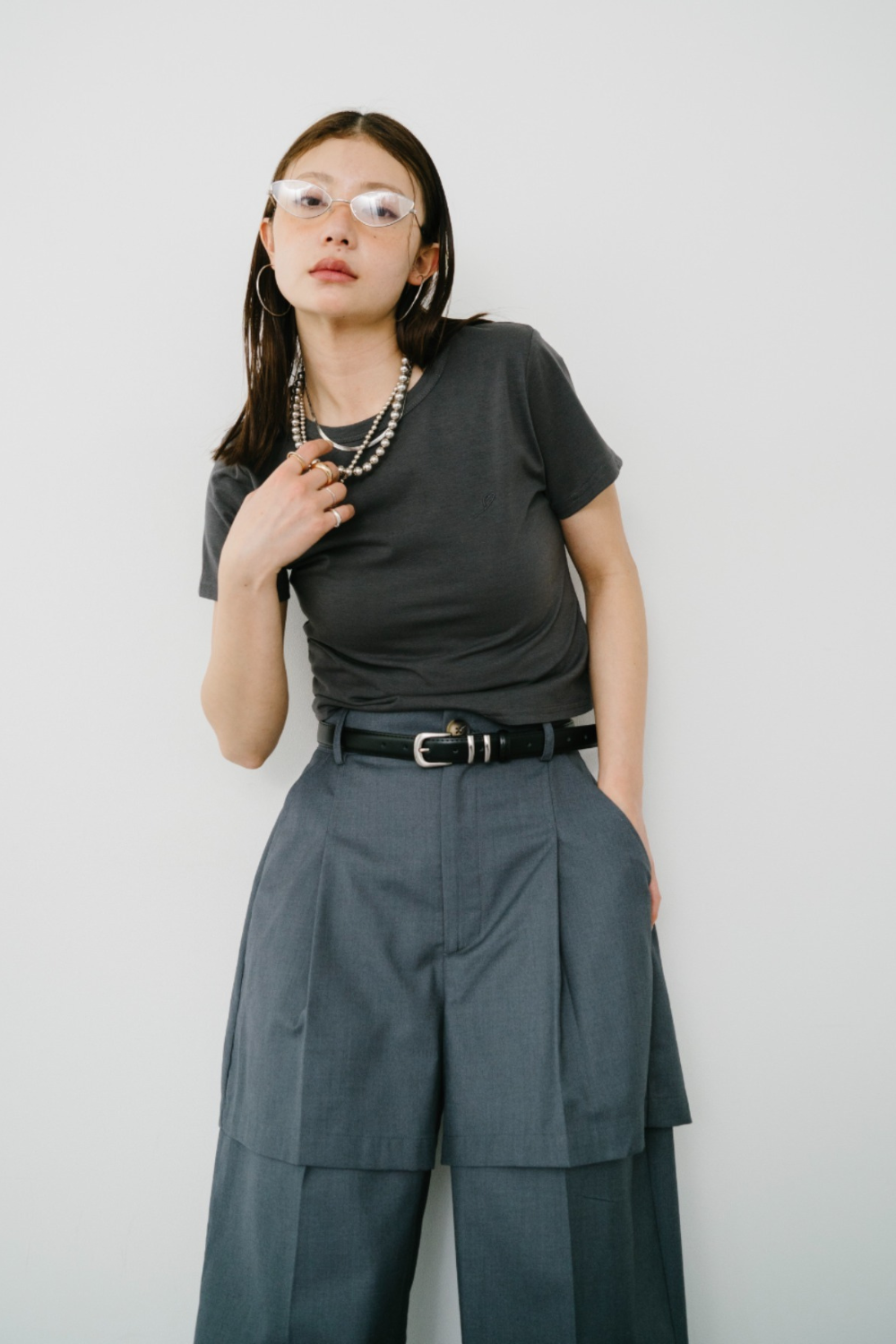 【Collaboration】Layered tuck pants