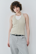 Halter neck knit vest