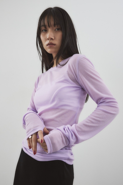 Sheer long sleeve tee