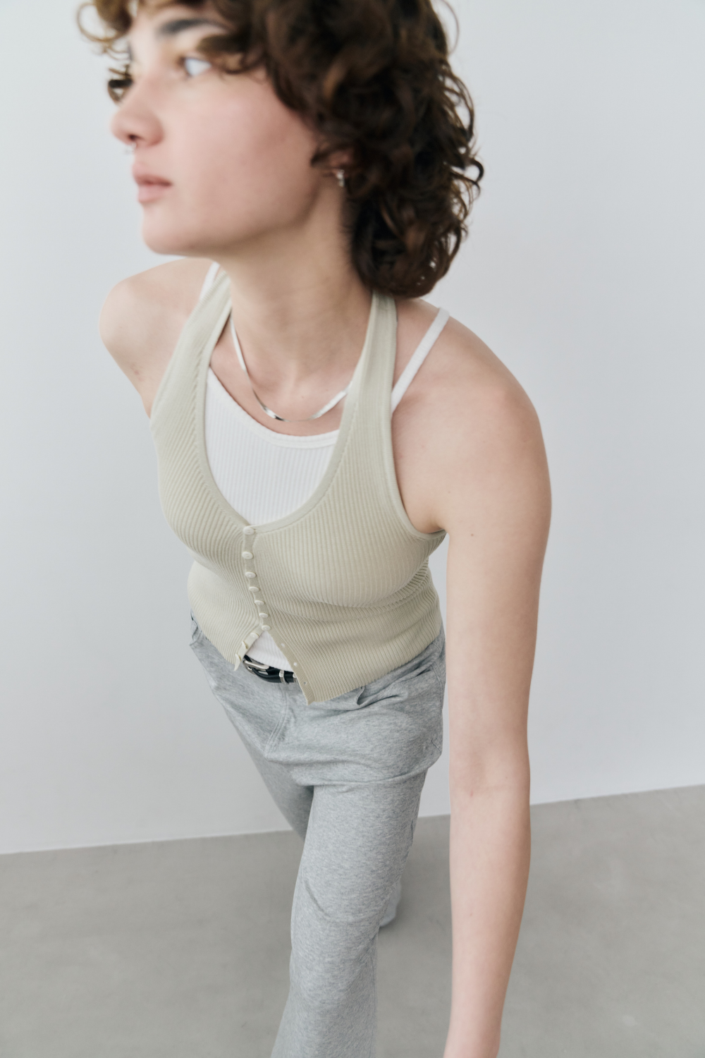 Halter neck knit vest
