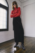 Shiny dot velour skirt