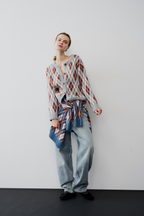 【 preorder 】 Argyle jacquard knit cardigan