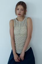 Flower henry neck tank top