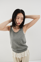 Open back knit tank