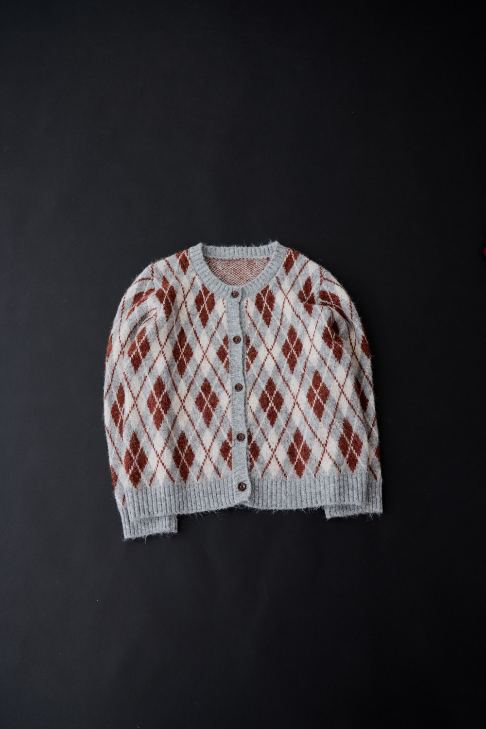【 preorder 】 Argyle jacquard knit cardigan