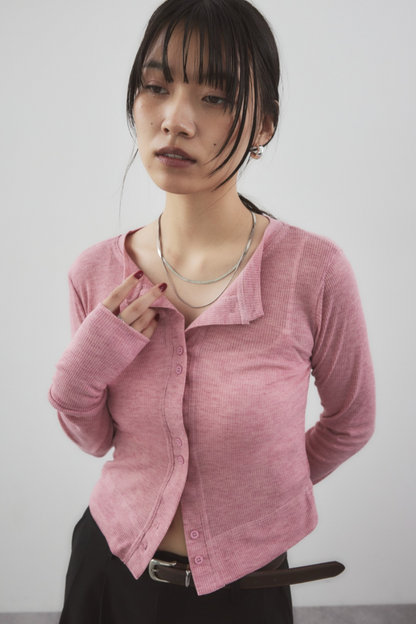 Sheer rib cardigan
