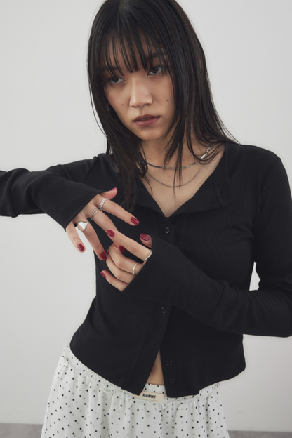 Sheer rib cardigan
