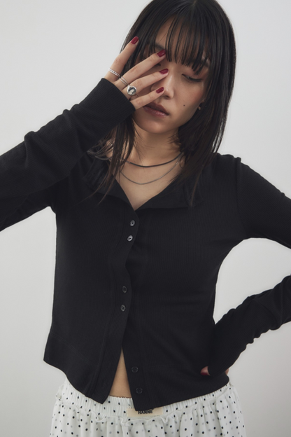 Sheer rib cardigan