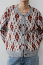 【 preorder 】 Argyle jacquard knit cardigan