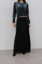 Shiny dot velour skirt