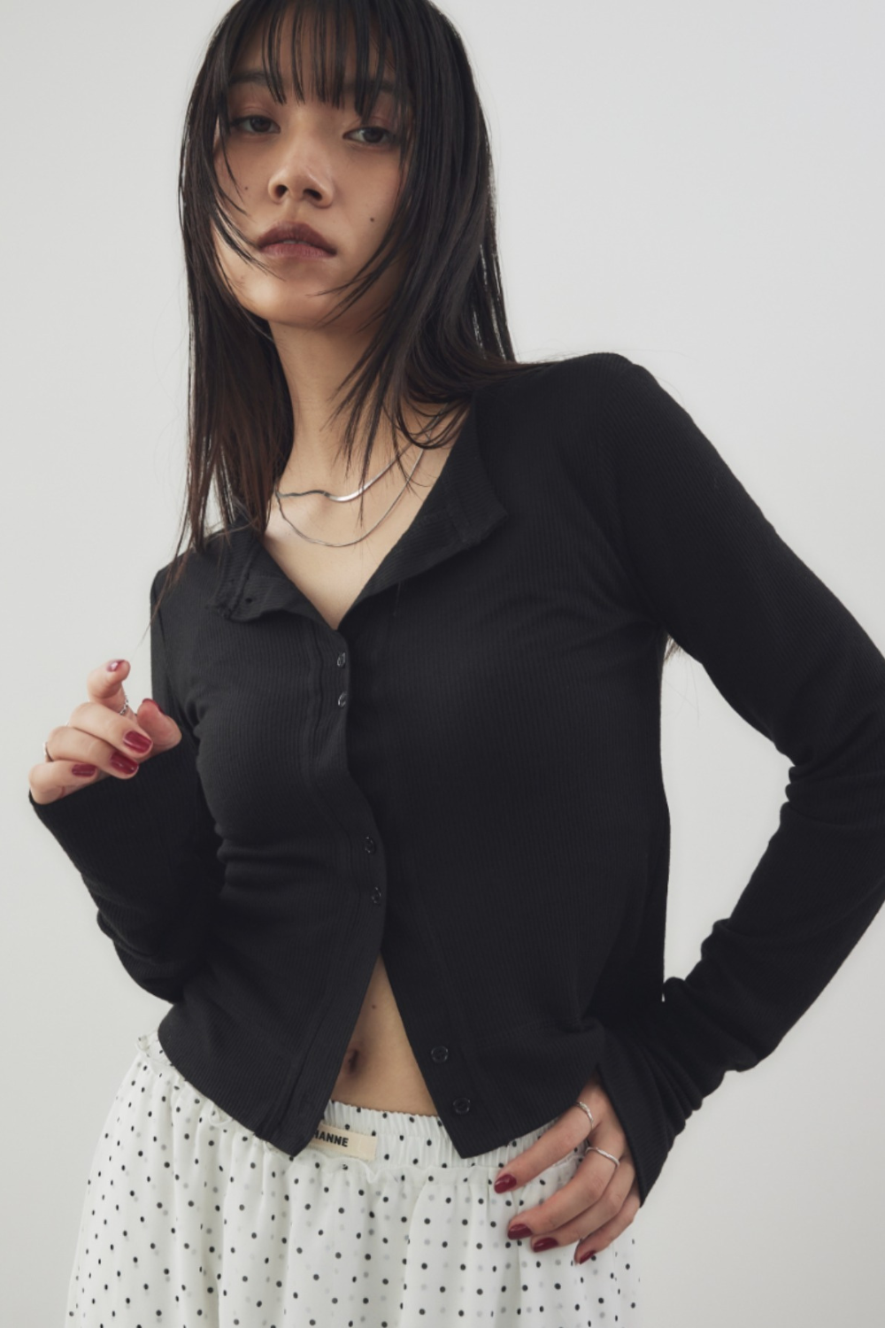 Sheer rib cardigan