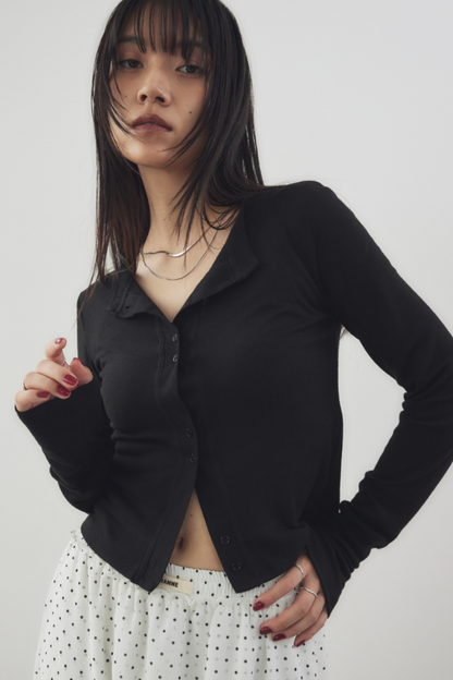 Sheer rib cardigan