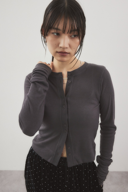 Sheer rib cardigan
