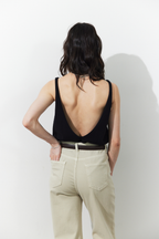 Open back knit tank