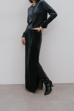 Shiny dot velour skirt