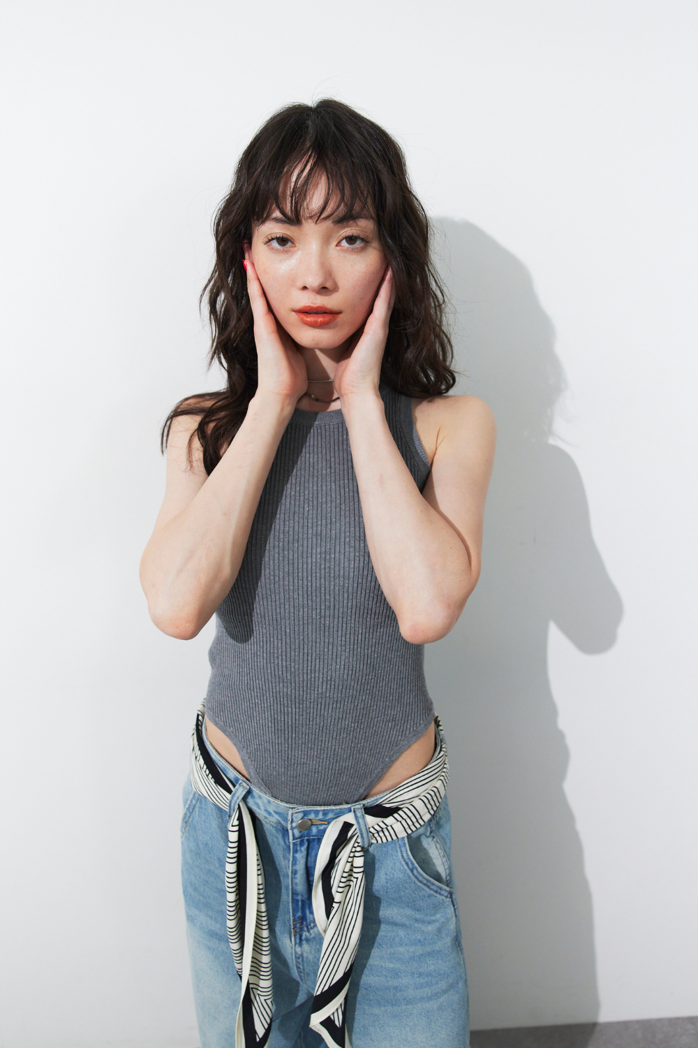 Rib-knit tank bodysuit