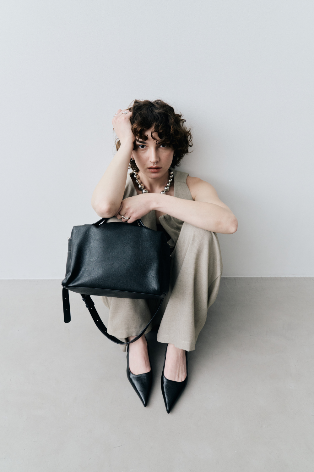 Soft leather square bag