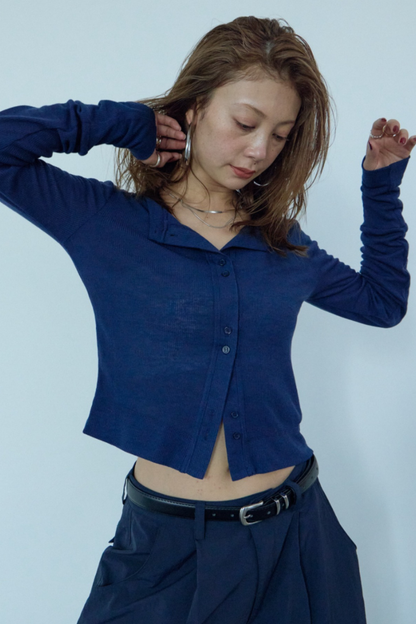 Sheer rib cardigan