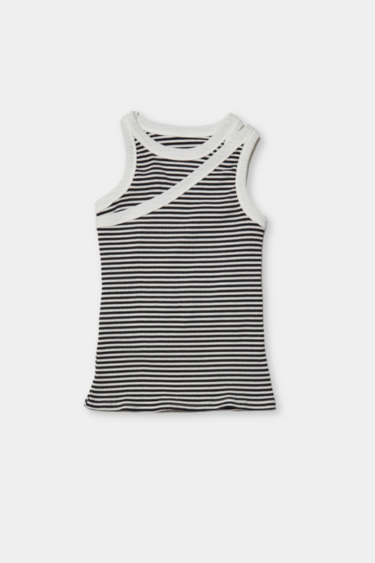 Layered ribbed tank top