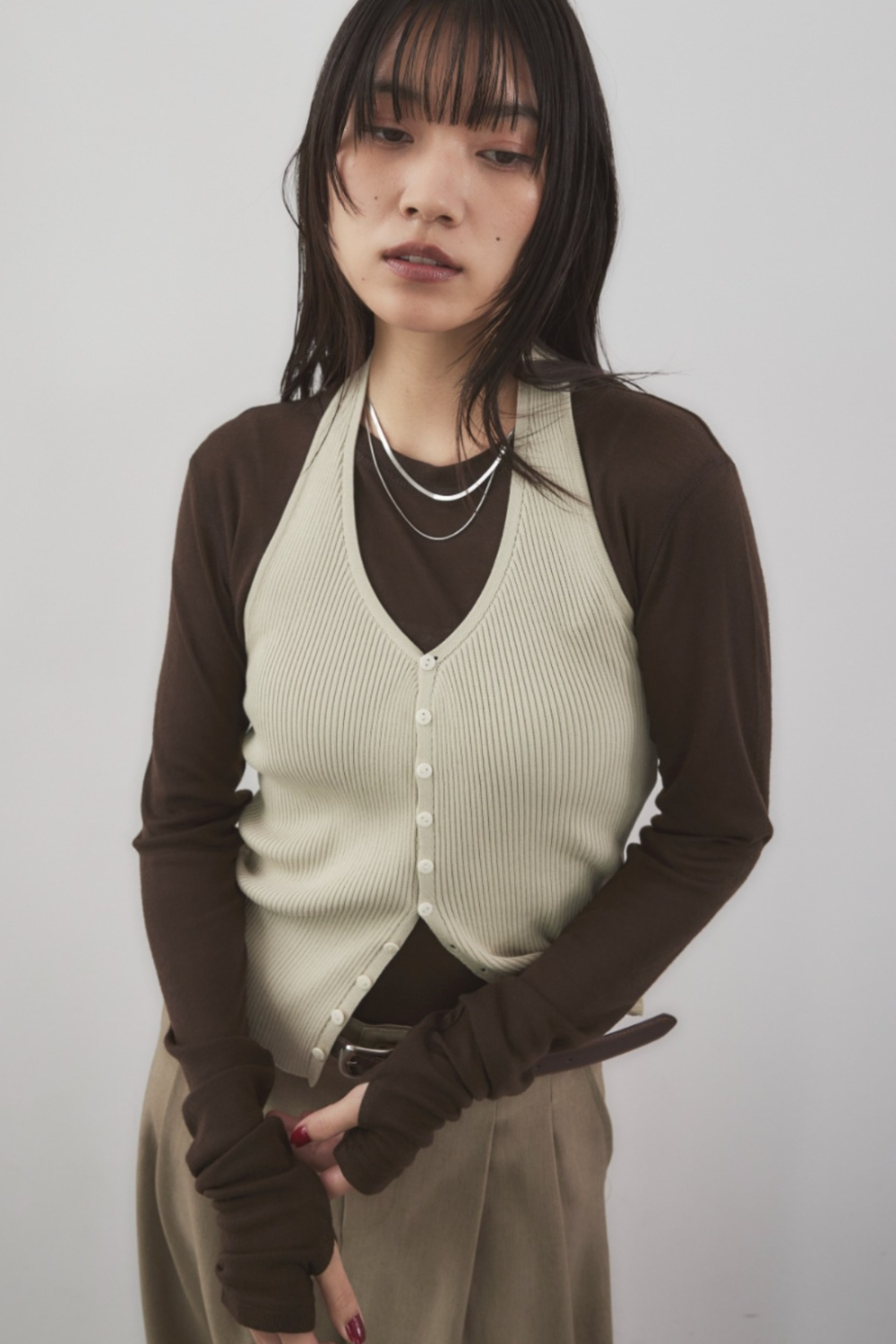 Halter neck knit vest