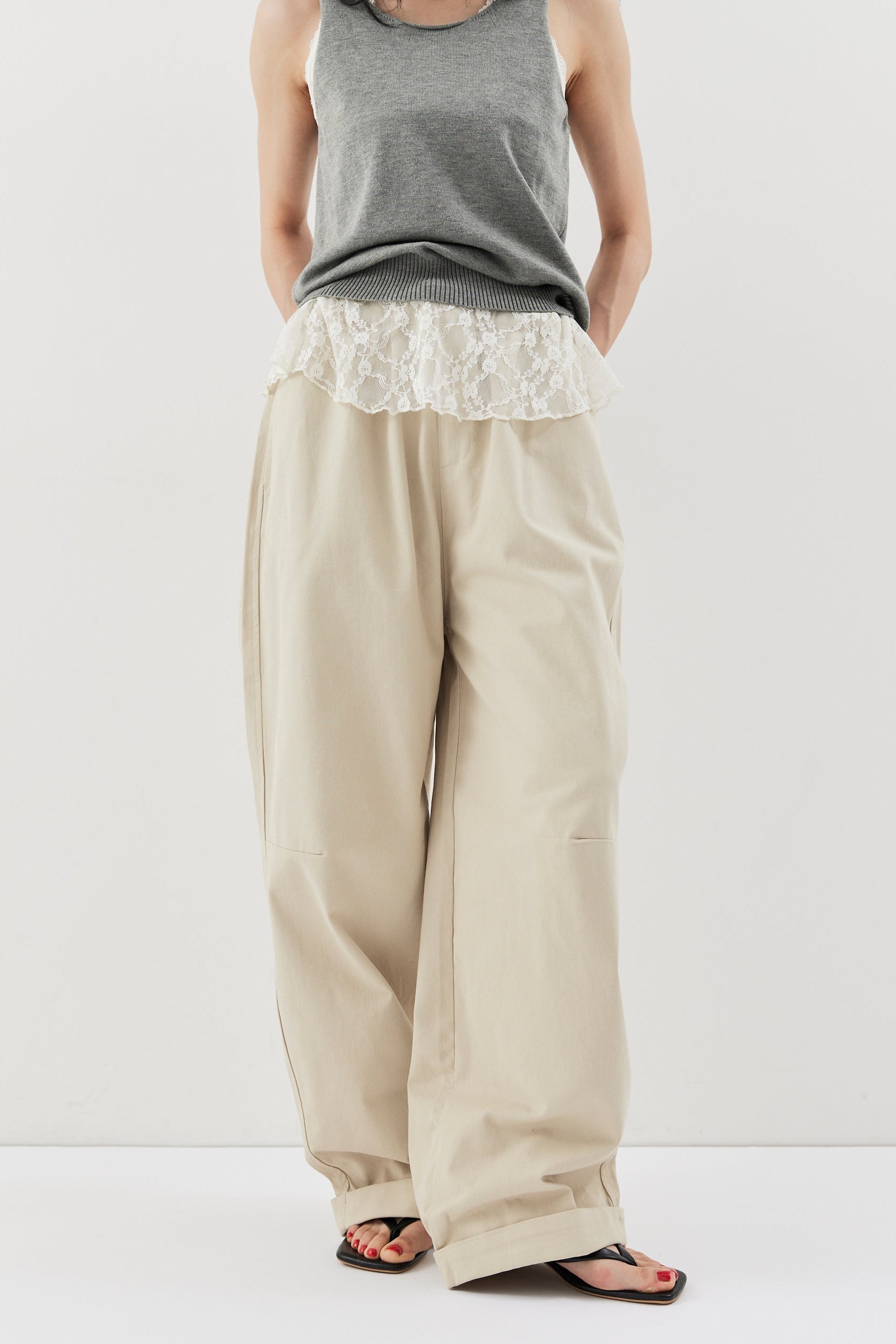 Cotton roll-up curved pants – HANNE ONLINE SHOP