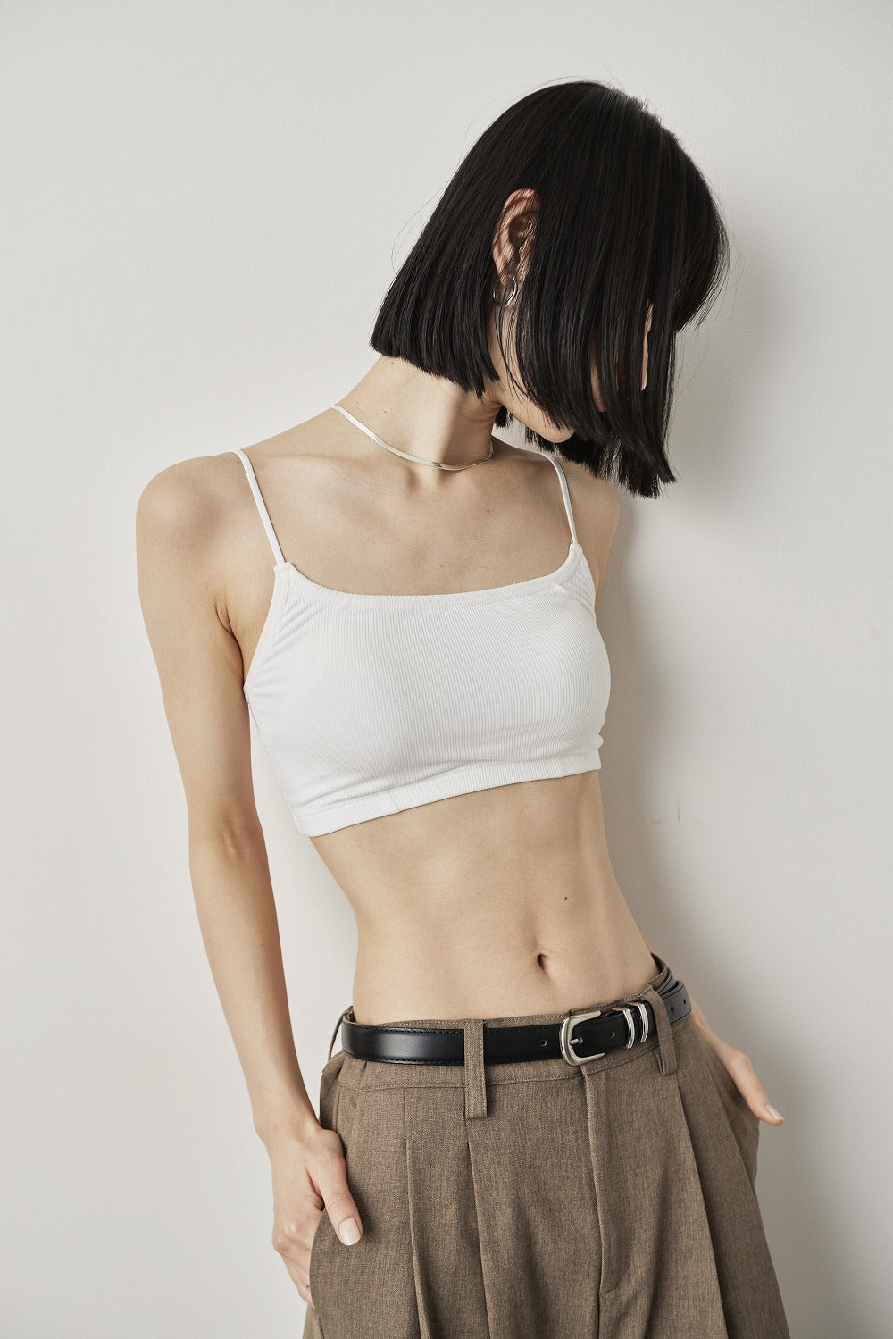 Back lace-up bra top