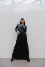 Shiny dot velour skirt
