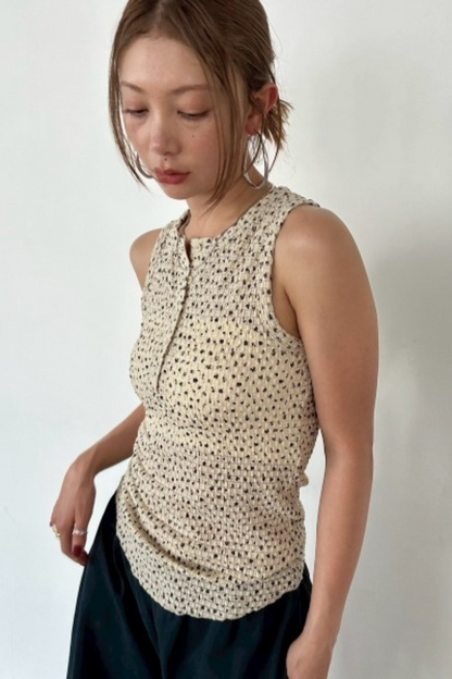 Flower henry neck tank top