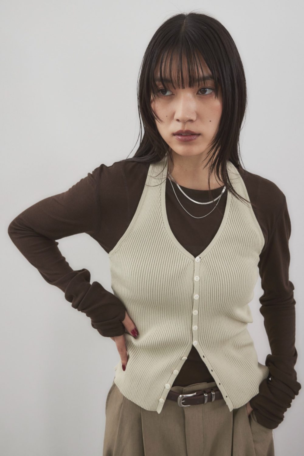 Halter neck knit vest